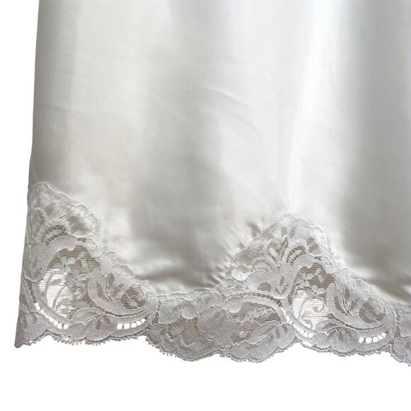 NWT Vintage 90s Wondermaid Bridal White Satin & Lace Full Slip Dress Size 34 - Picture 9 of 13